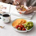 Round Chic LFGB 3 Pc Ceramic Dinnerware Sets For Coffee Shops