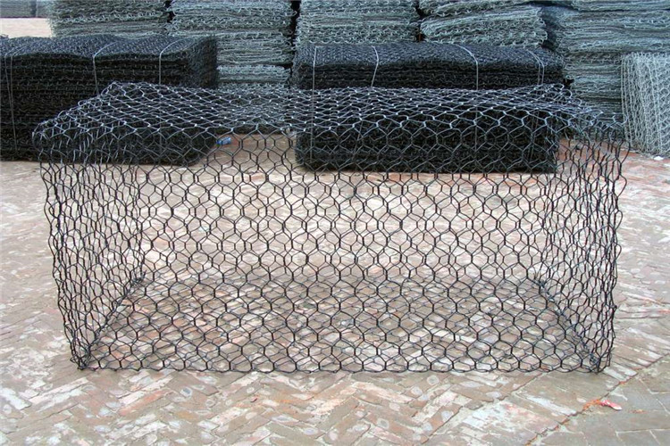 80X100Mm 2.0-4.0mm Wire Diameter Galvanized / PVC Coated Hexagonal Woven Gabion 4.0*1.0*1.0