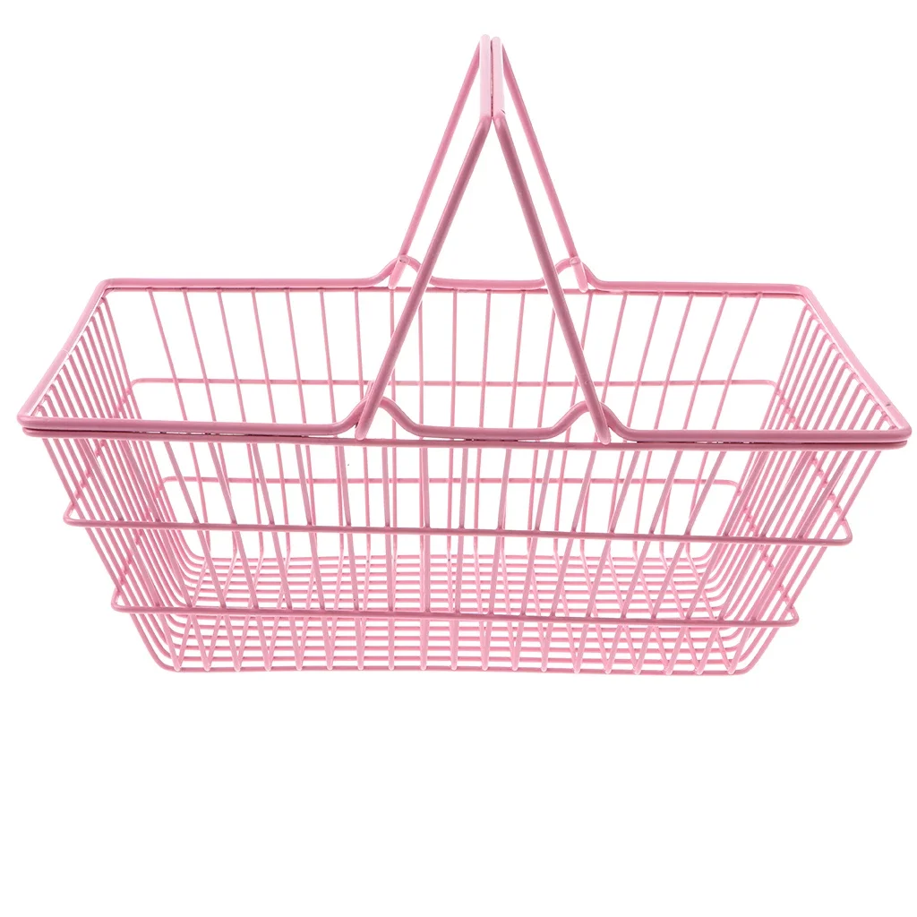 Nail Polishes Pink Shopping Baskets Stainless Steel Mini For Retail Stores