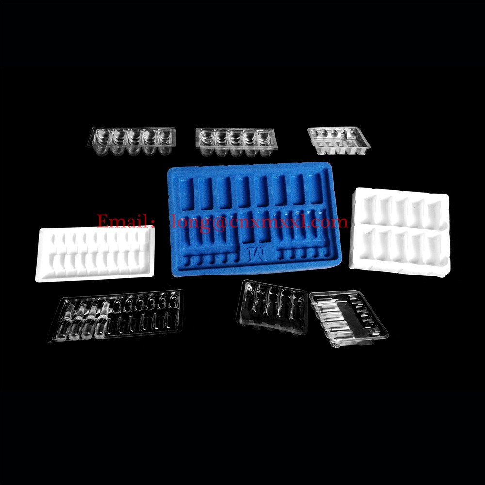 Vacuum Formed 0.2mm Thick Vial Blister Packaging Rectangular Clear Blister Tray