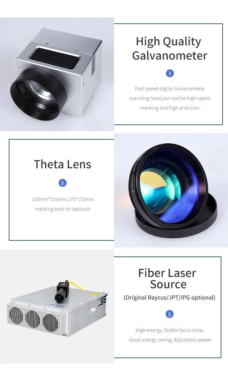 50w Fiber Laser Deep Engraving Machine raycus Laser Marking Equipment