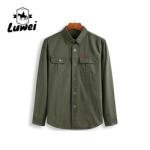 Plus Size Men Shirts Apparel Palm Panel Striped Print Long Sleeves