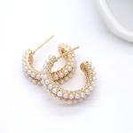 Women's Accessories 925 Sterling Silver Hoop Earrings with Mother's of Pearl