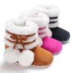 Amazon hot Fluff ball Winter snow warm boy and girl indoor toddler shoes baby