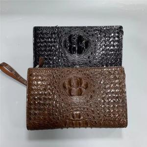 Quality Knitted Designer Genuine Alligator Skin Men Woven Clutch Purse Authentic Crocodile Leather Male Large Wristlets Bag wholesale