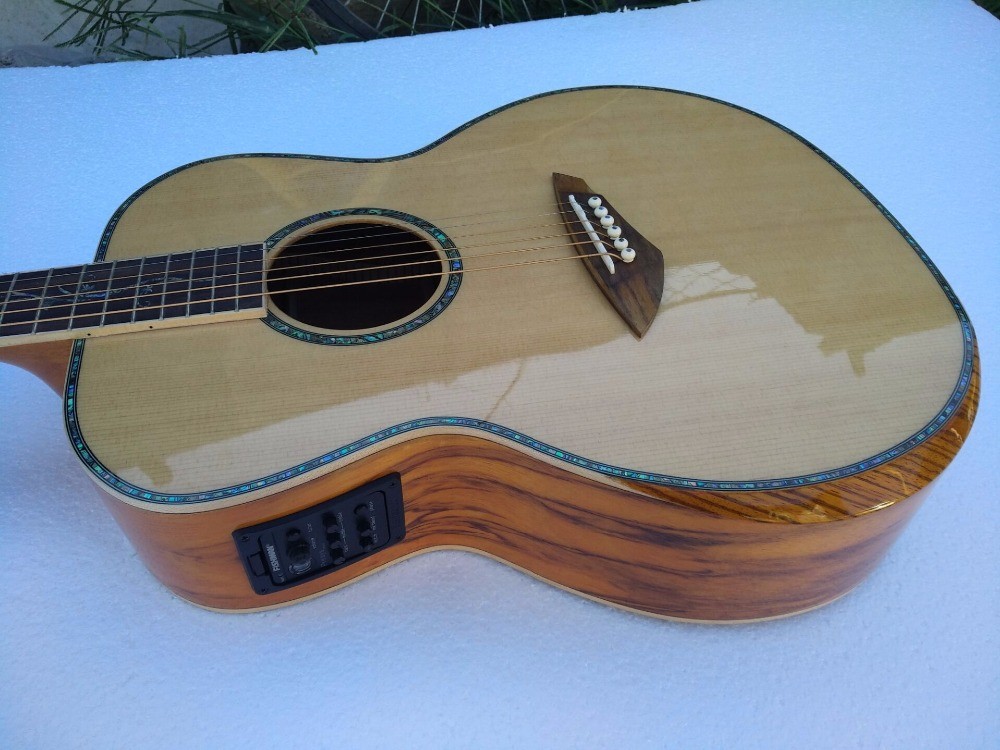AAA quality new custom guitars OM body african sanders wood solid acoustic electric guitar