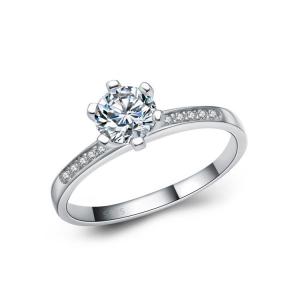 Quality Women Brilliant Cubic Zircon Sterling Silver Engagement Ring (RE118) wholesale