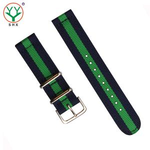 Quality Striped 24mm Velcro Watch Strap , Nato 2 Piece Nylon Watch Strap wholesale