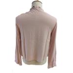 Summer Long Sleeve Collar Belted Viscose Ruffles Shirt