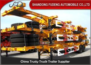 Quality 40 Feet Flatbed Skeleton Shipping Container Trailer Mechanical / Air Suspension wholesale