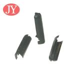 jiayang fashion customized logo black color matte black engraved metal aglet