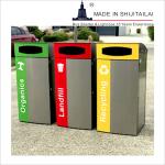120L 3 Compartment Recycling Litter Bins For Schools