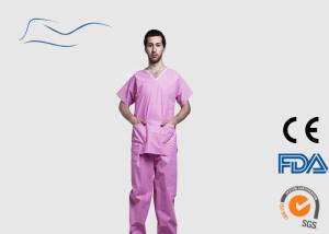 Quality Red Disposable Waterproof Clothing , Lightweight Disposable Surgical Scrubs wholesale