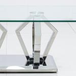 Rectangle Glass Top Home Coffee Table With Stainless Steel Leg