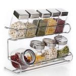 No Drilling Screw Steel Wall Mounted Kitchen Spice Rack Easy Installation With