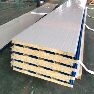 Quality 950mm 1150mm Thermal Insulation Roof Panels Color Steel Rock Wool Sandwich Board wholesale