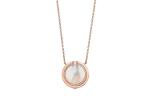 0.05ct Diamond And Mother Of Pearl Circle Pendant 18k Rose Gold material OEM