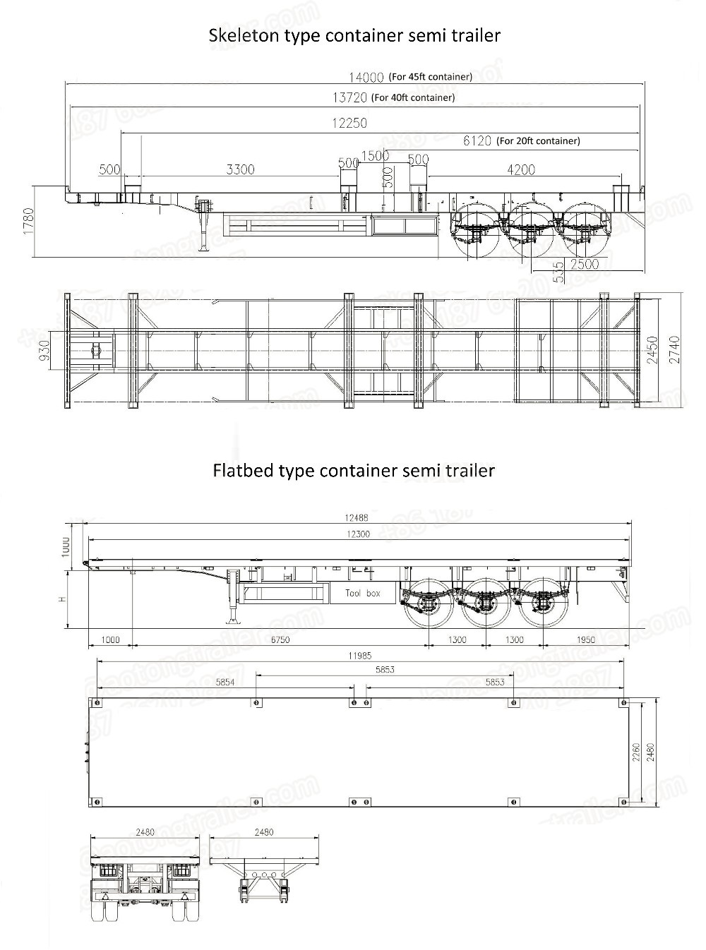 Fuwa BPW Optional Flatbed Semi Trailer for Versatile and Flexible Cargo Transportation