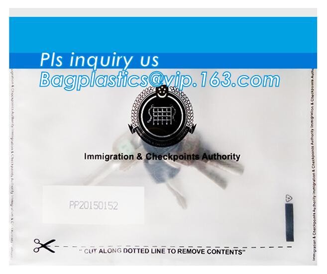 Opaque Tamper Evident Sealing Plastic Bank Money Steb Security Bag / Custom Self Adhesive Plastic Courier Bag, bagease