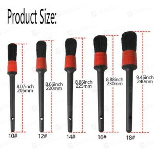 Quality Nature Pig Hair Bristle Car Detailing Brush 5 Pcs 110g wholesale