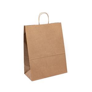 Quality UPACK Brown Kraft Shopping Bags With Handles 8 Color Flexo Printing wholesale