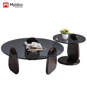 Quality Contemporary Minimalist Design Small Tea &amp; Coffee Table Modern Glass Round Style for Living Room Bedroom Hotel Home Use wholesale