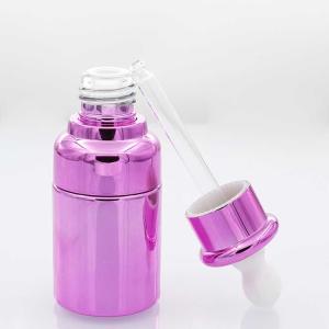 Quality light smooth 100ml Glass Dropper Bottles Purple Painting with rubber head wholesale