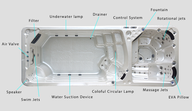 Quick Delivery Comfortable Outdoor Acrylic Garden Massage Hot Spa Tubs