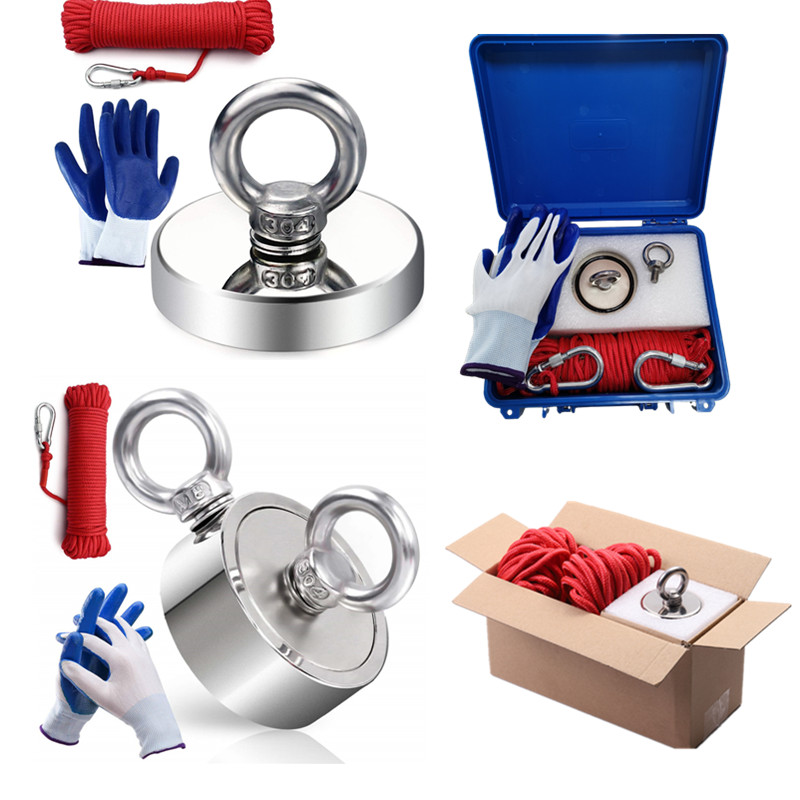 Strong Neodymium Magnet Fishing with Eyebolt Grade NdFeB Pulling Force ≤500LBS 226kg