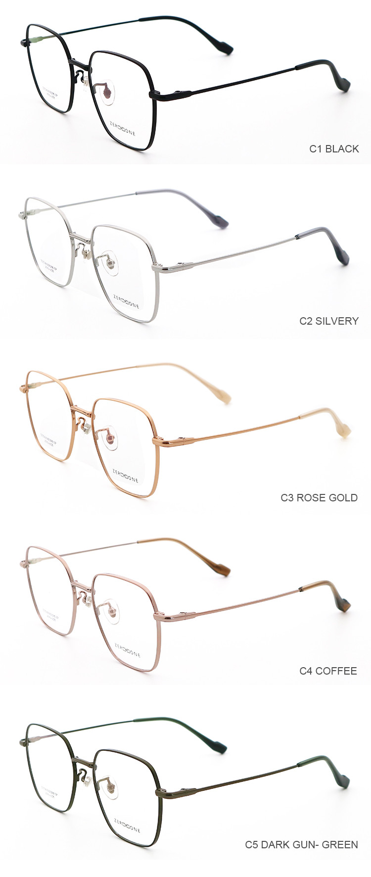 Fad High Elastic Vintage Beta Titanium Glasses Frame ZTO 028