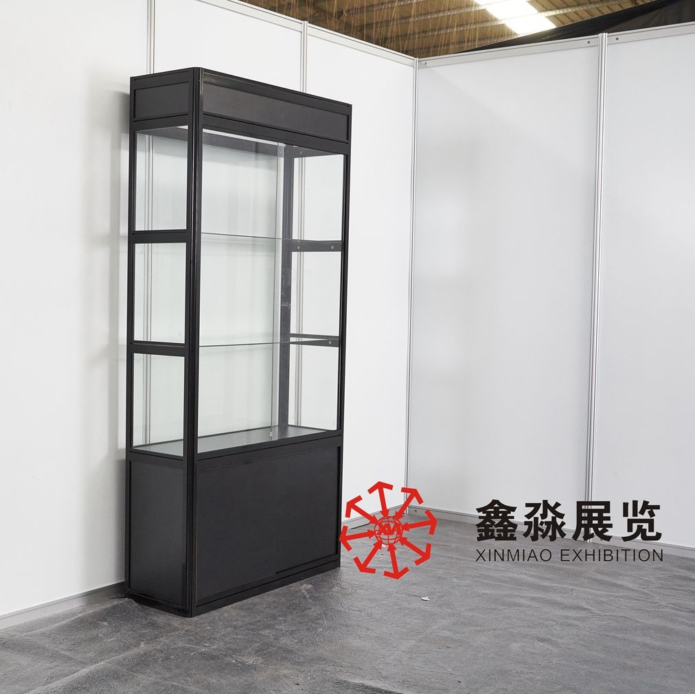 Aluminum Foldable Showcase, rentable foding cabinet for display, exhibition foding glass+aluminum+MDF panel showcase