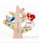 Wooden Animal Balance Stacking Game Natural Tree Toy For Preschool