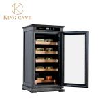 Wood Frame LED Light Single Glass Door Electric Cigar Humidor Cabinet Cooler