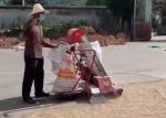 Mobile Self Walking Grain Collecting And Bagging Machine ISO certified