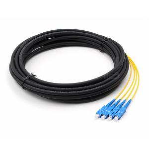 Quality SC UPC 4 Cores Waterproof Fiber Optic Pigtail Single Mode OS2 PE Black Jacket wholesale