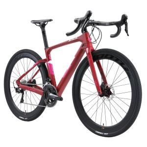 Quality 9kg Carbon Gravel Road Bike , Dark Red 54cm Frame Bike 22 Speed wholesale
