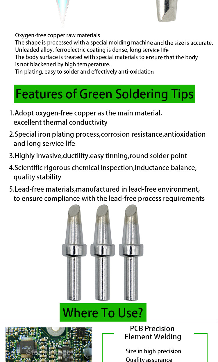 Oxygen Free Copper 500 Soldering Iron Tips Silvery Cover For Soldering and Welding