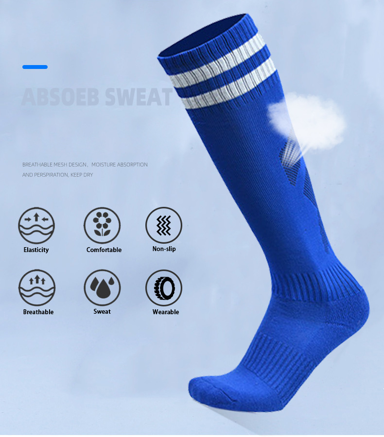 2021 Non-slip Football Socks for Outdoor Sports and Gym Thick Compression Stockings