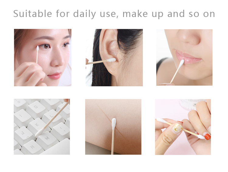 Wooden Handle Medical Cotton Swab , Sterile Cotton Buds High Absorbency
