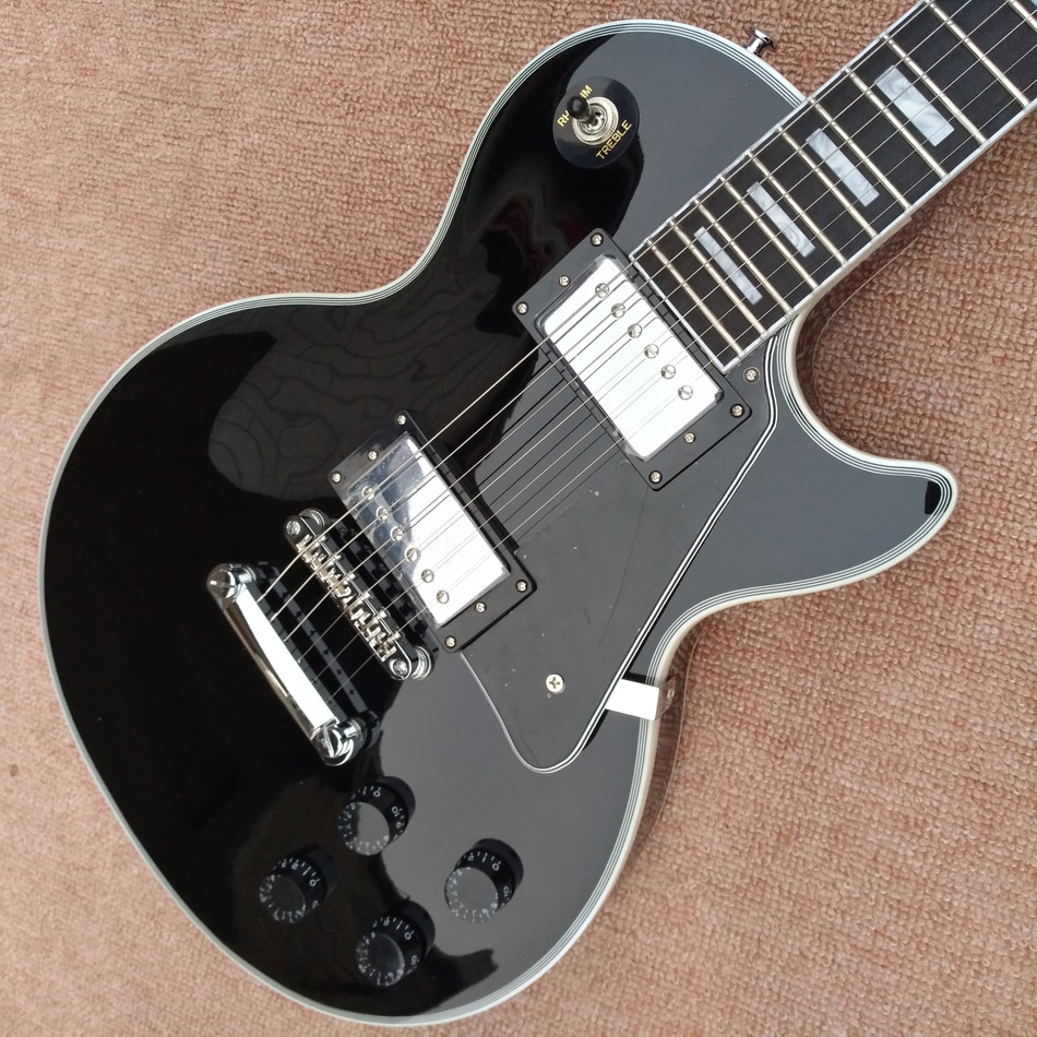 Custom LP electric guitar, Ebony fingerboard frets binding electric guitar with Chrome hardware, free shipping