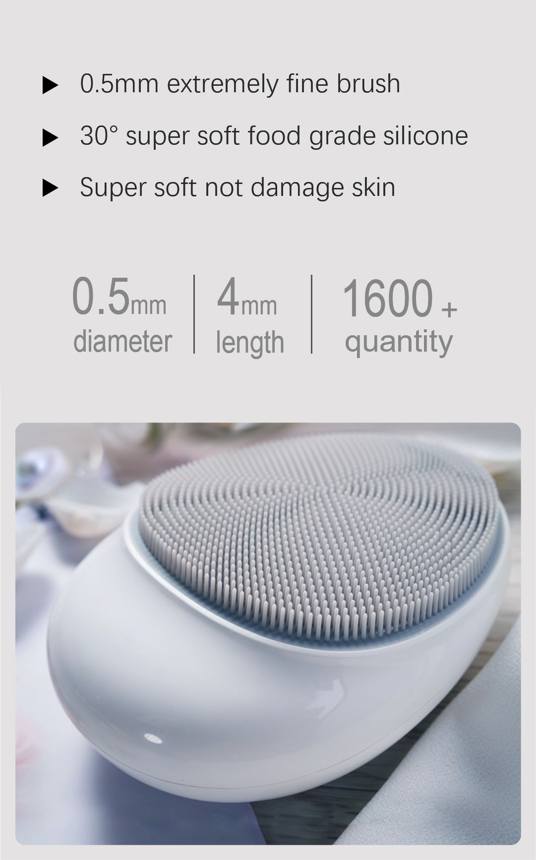 Waterproof IPX7 Skin Massage Ultrasonic Facial Cleaner High Frequency Vibration