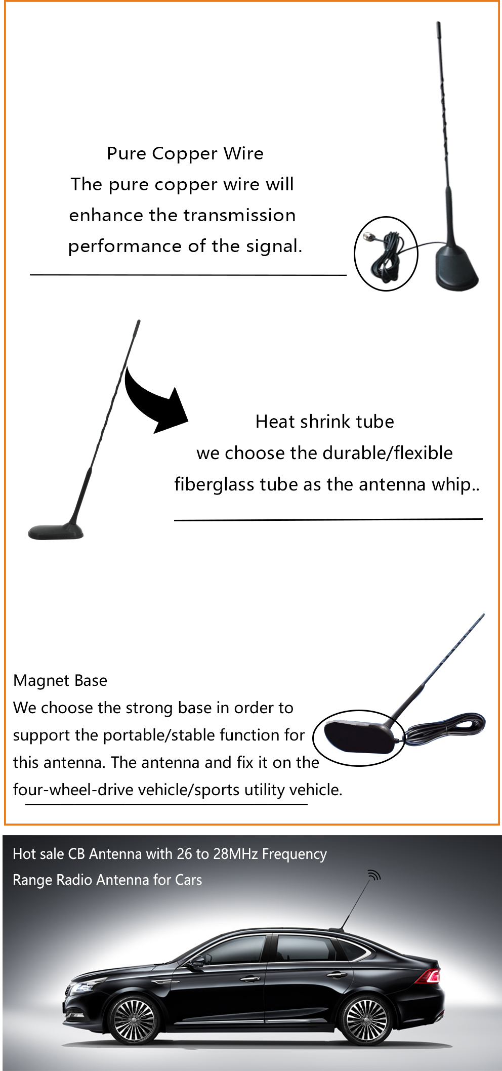 BAIAO 26-28MHz CB Car Radio Antenna