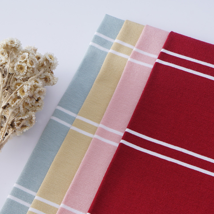 Healthy And Skin-Friendly Soft Cotton ​Striped Material Fabric For T-Shirt