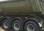 Construction Business Semi Trailer Truck , 3Axles Tipping Trailer Truck High