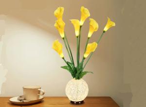 Quality Calla lily vase light hotel small night light indoor living room bedroom simulation flower LED decoration light wholesale