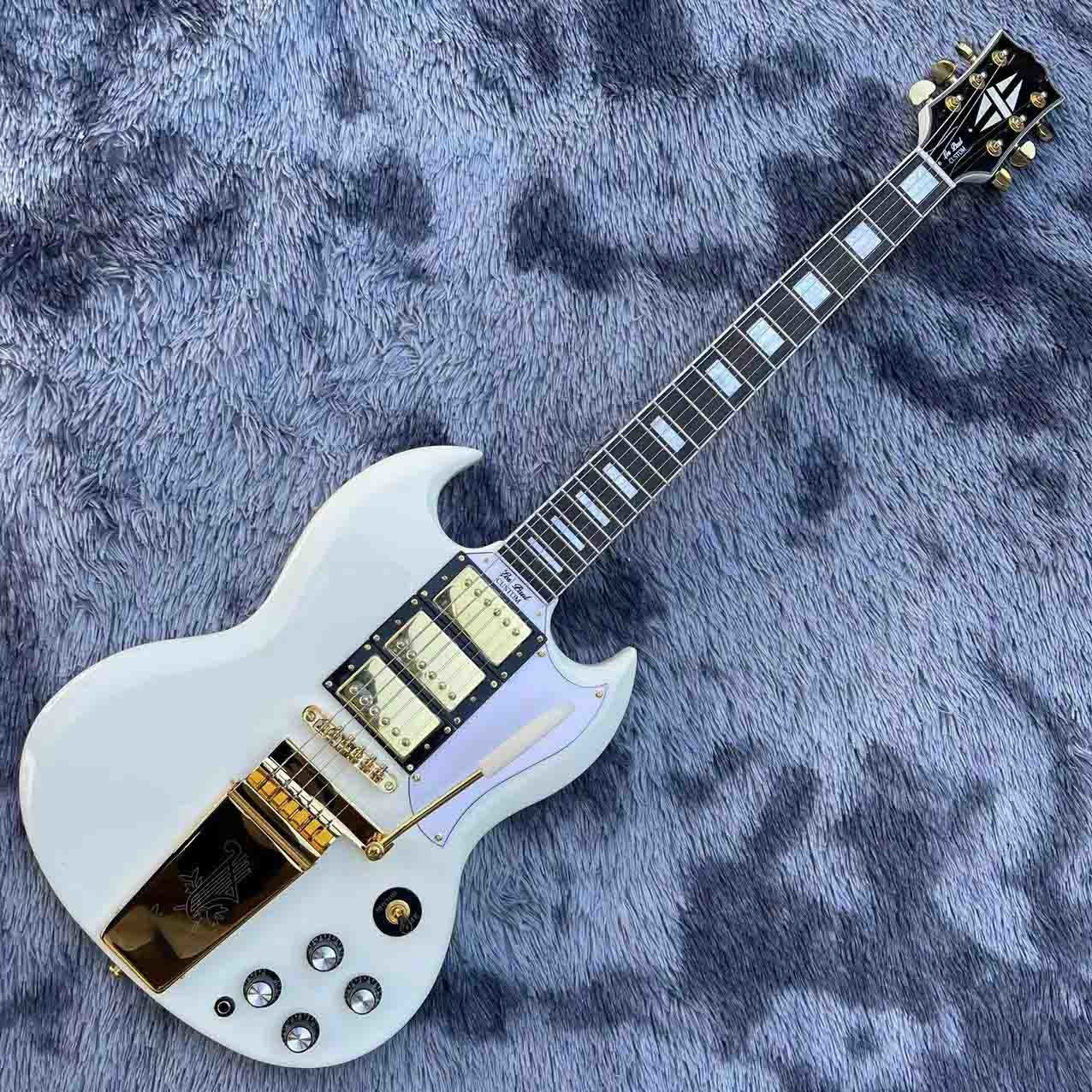 Custom 63 white Les Paul Custom SG body style Electric Guitar