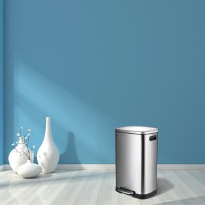 Quality 50L Stainless Steel Step Trash Can Free Logo Print wholesale
