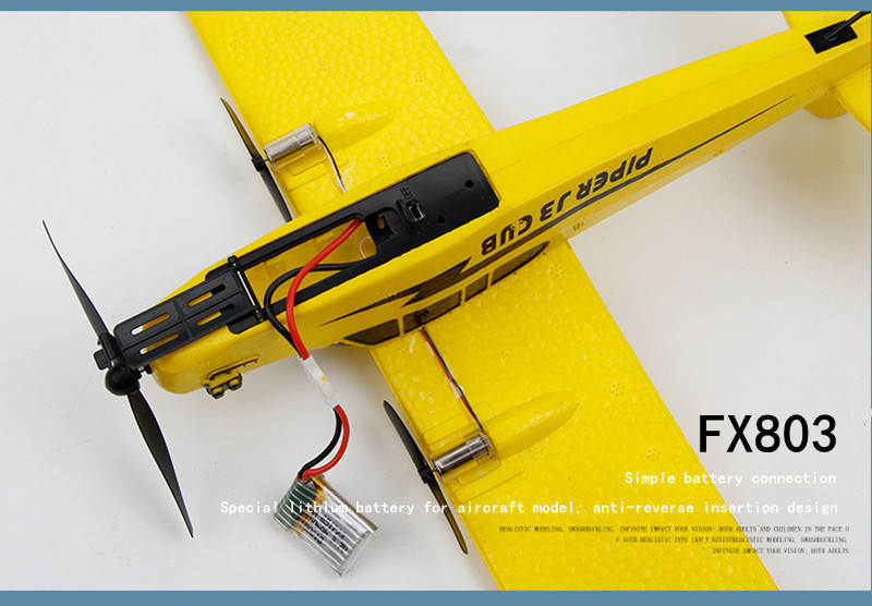Super Glider Fx803 2.4g Piper J3 Cub Rc Airplane Nc26170 Epp Fixing Wing Aircraft with Long Flight Time and Stable Flight