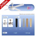 Modern White Ceiling Fan With Lamp Light 3-Speed AC Motor