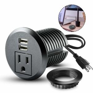 Quality Desk Round Plug Outlet Power Grommet Socket 6.5ft Extension Cord wholesale
